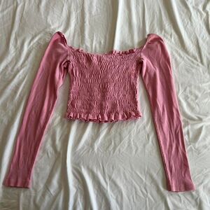 Lisa Says Gah “Gah!” Pink Smocked Puff Sleeve Top | Size S